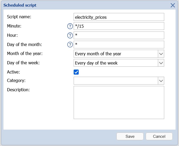 Scheduled script